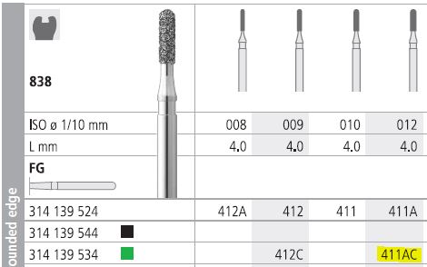 [IT411ACF] INTENSIV DIAMOND BUR 411A CRSE (838-012) FG/6