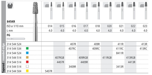 [IT411RGF] INTENSIV DIAMOND BUR 411R GOLD (845KR-020) FG/6