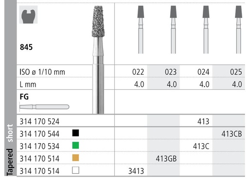 [IT413F] INTENSIV DIAMOND BUR 413 STD (845-024) FG/6