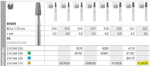 [IT413RGF] INTENSIV DIAMOND BUR 413R GOLD (845KR-022) FG/6