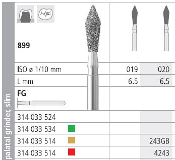 [IT4243F] INTENSIV DIAMOND BUR 4243 FINE (899-020) FG/6