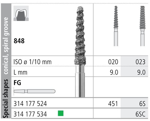 [IT451F] INTENSIV DIAMOND BUR 451 STD (848-020) FG/6