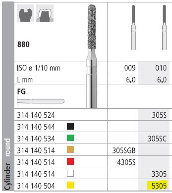 [IT5305F] INTENSIV DIAMOND BUR 5305 X-FINE (880-010) FG/6