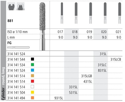 [IT5315LF] INTENSIV DIAMOND BUR 5315L X-FINE (881-018) FG/6