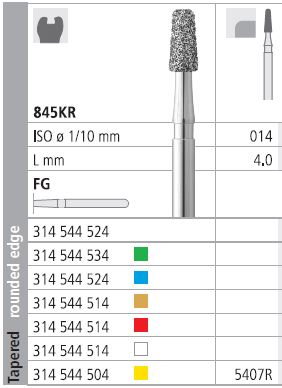 [IT5407RF] INTENSIV DIAMOND BUR 5407R X-FINE (845KR-014) FG/6