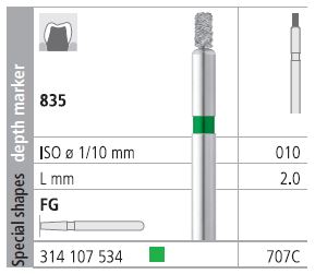 [IT707CF] INTENSIV DIAMOND BUR 707 CRSE (835-010) FG/6