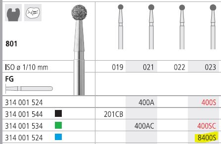 [IT8400SF] INTENSIV DIAMOND BUR 8400S MED (801-023) FG/6
