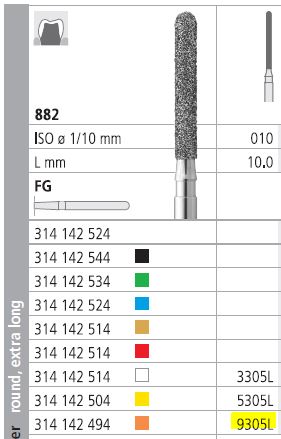 [IT9305LF] INTENSIV DIAMOND BUR 9305L X-FINE (882-010) FG/6