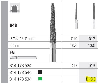 [ITD13CF] INTENSIV DIAMOND BUR D13 CRSE (848-012) FG/6