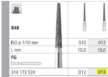 [ITD13F] INTENSIV DIAMOND BUR D13 STD (848-012) FG/6
