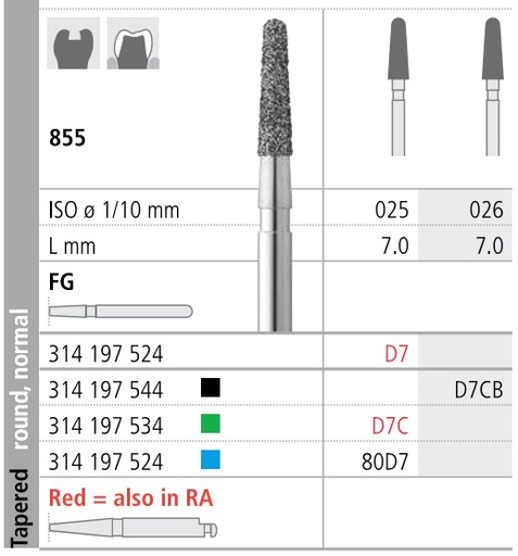[ITD7F] INTENSIV DIAMOND BUR D7 STD (855-025) FG/6