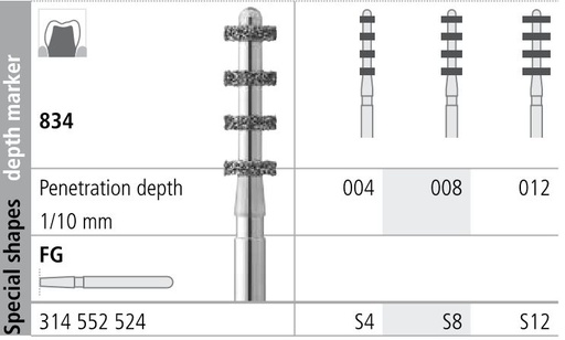 [ITS4F] INTENSIV DEPTH CUT DIAMOND BUR S4 STD (834-004) FG/6