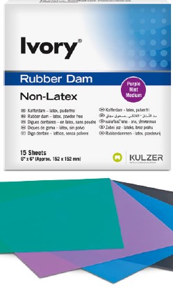 [IV66094057]  IVORY RUBBER DAM LATEX FREE PURPLE 6X6 PKT 15