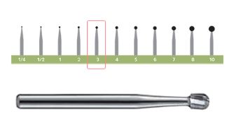 [JE0035LAOS] JET CARBIDE BUR ROUND 3 LA OS PKT 5