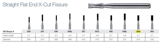 [JE5595FG] 559-5 FG JET CARBIDE BUR ST FISS CCUT /5