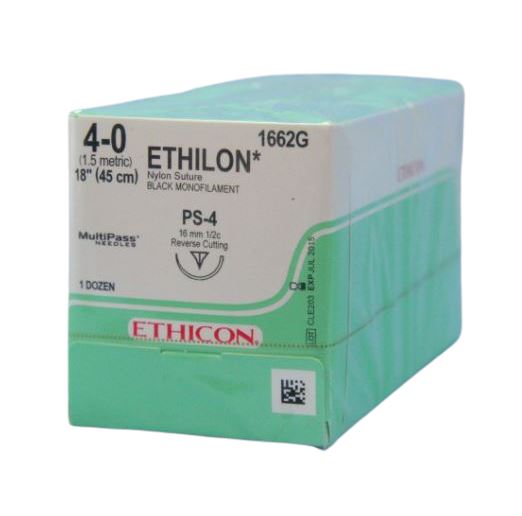 ETHILON SUTURE 4/0 16MM1/2 PPOINT RC/12 | Oraltec