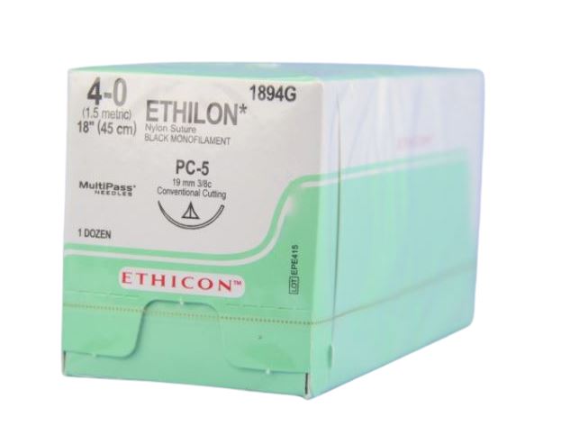 ETHILON SUTURE 4/0 19MM 3/8 CCPRIME/12 | Oraltec