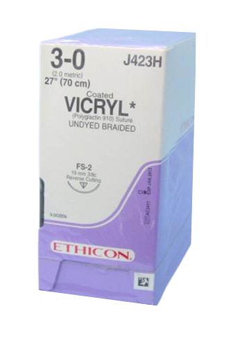[JMJ423H] SUTURE VICRYL 3/0 19MM RC/36