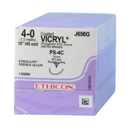 [JMJ656G] SUTURE VICRYL 4/0 16MM RC 45CM/12