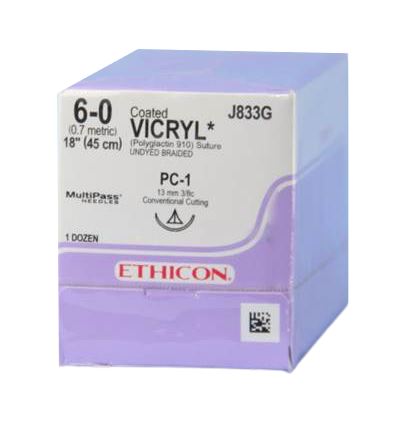 [JMJ833G] SUTURE VICRYL 6/0 13MM CC/12