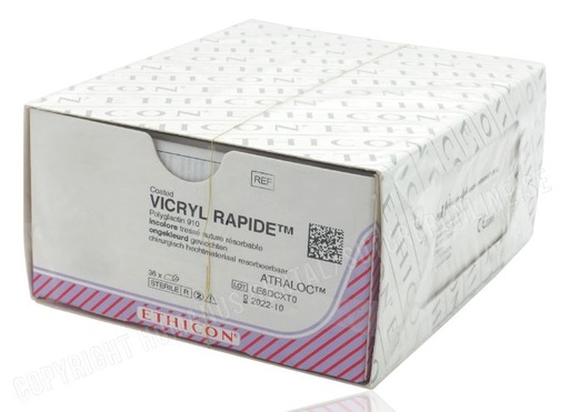 [JMMPVR4940H] SUTURE VICRYL RAPIDE 4/0 13MM 3/8RC/36
