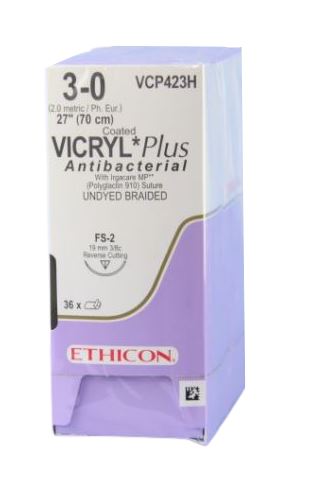 [JMVCP423H] SUTURE VICRYL PLUS 3/0 19MM RC/36