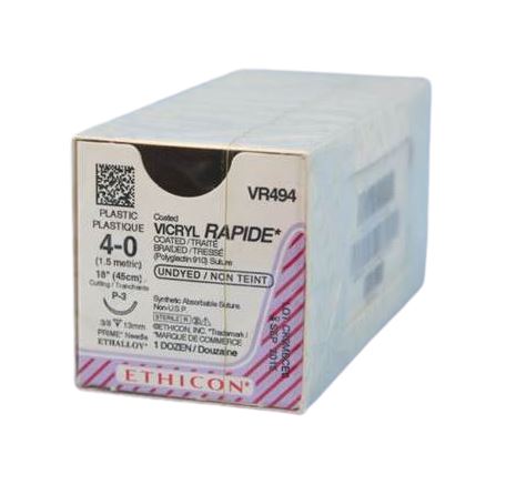 [JMVR494] SUTURE VICRYL RAPIDE 4/0 13MM RCPRIME/12