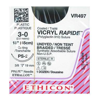 [JMVR497] SUTURE VICRYL RAPIDE 3/0 19MM RCPRIME/12