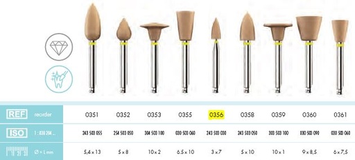 [KE0356012] UNICUS DIAMOND POLISHER SMALL POINT PKT 12