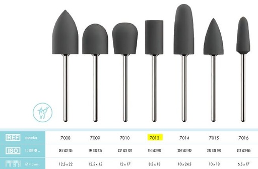[KE7013006] ACRYLIC POLISHER MED BLACK CYLINDER /6