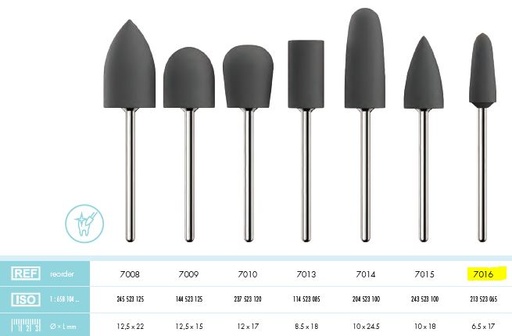 [KE7016006] ACRYLIC POLISHER MED BLACK SM FLAME /6