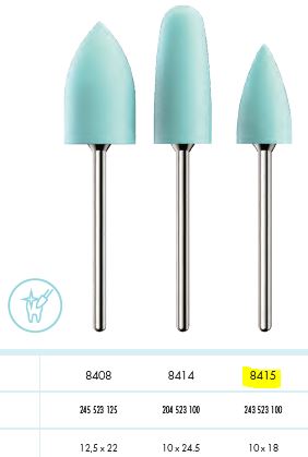 [KE8415006] ACRYLIC POLISHER POINT LIGHT BLUE MED /6