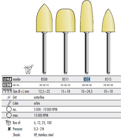 [KE8514006] ACRYLIC POLISHER YELLOW XFINE/6