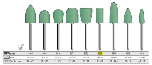 [KE9013006] ACRYLIC POLISHER COARSE GREEN CYLINDER/6