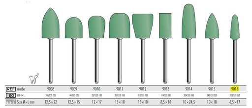 [KE9016006] ACRYLIC POLISHER COARSE GREEN SM FLAME/6