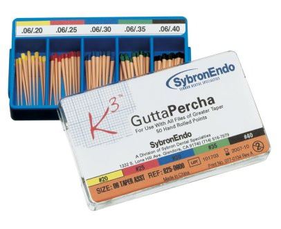 [KR8250625] K3 GUTTA PERCHA TAPER .06 SIZE 25 PKT 50