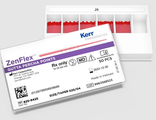 [KR8259425] ZENFLEX PRE‐TIP GP .04/.25 TAPER – 50PK