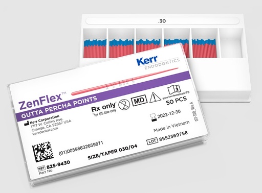 [KR8259430] ZENFLEX PRE‐TIP GP .04/.30 TAPER – 50PK