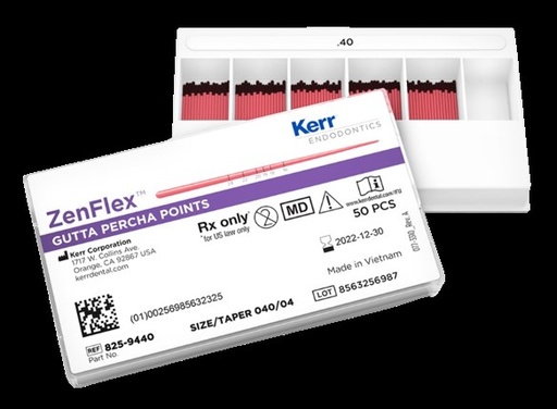 [KR8259440] ZENFLEX PRE‐TIP GP .04/.40 TAPER – 50PK