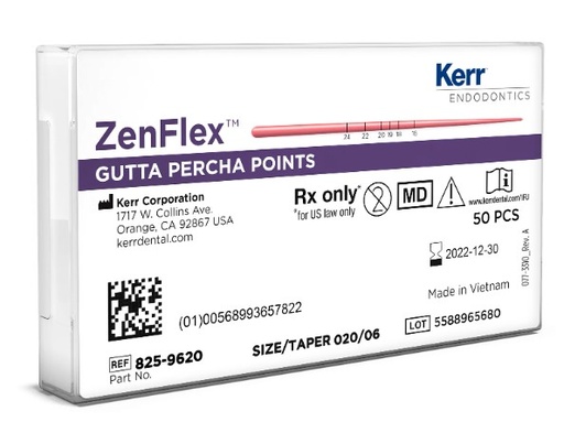 [KR8259620] ZENFLEX PRE‐TIP GP .06/.20 TAPER – 50PK