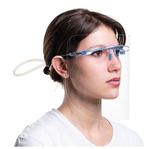 [LAR62W] FACE SHIELD FRAME WHITE WITH 6 SHIELDS