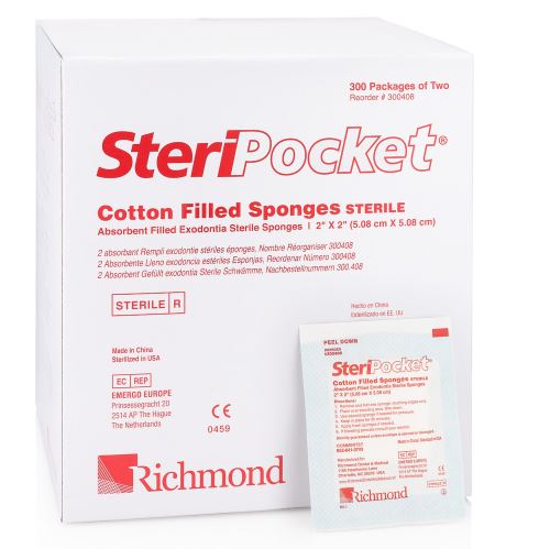 [RI300408] STERIPOCKET 5X5/2 STERILE SPONGE /300