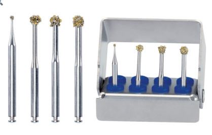 [SADEGRANKIT] DEGRANULATION BUR KIT WITH 4 BURS AND BUR BLOCK