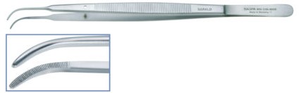 [SAGERALD] TISSUE FORCEPS GERALD DELICATE CURV SERR 18CM