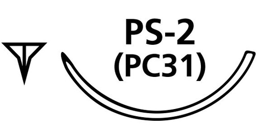 [SALV496B] SUTURE PGA 4/0 PS2 NEEDLE /12