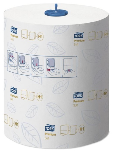 [TO290016] TORK H1 PREM WHITE/BLUE LEAF PAPER ROLL EA