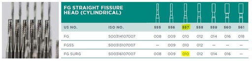 [WVFGSURG557] CARBIDE BUR 557 CYL STR ORAL SURG 010/5