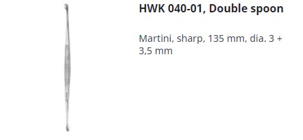 [HMHWK04001] BONE CURETTE MARTINI ROUND 1 3mm/3.5mm