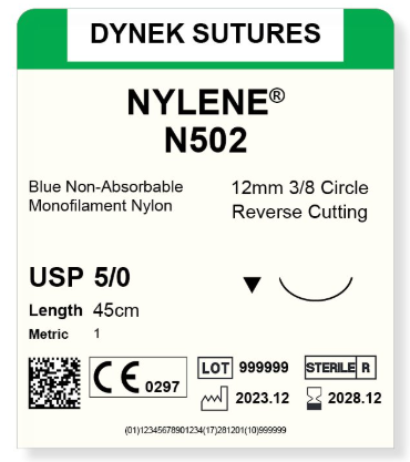 [DYN50212] NYLENE 5/0 11MM, 3/8RC 45CM /12