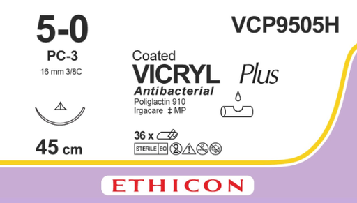 [JMVCP9505H] SUTURE VICRYL PLUS 5/0 16MM CCPRIME/36